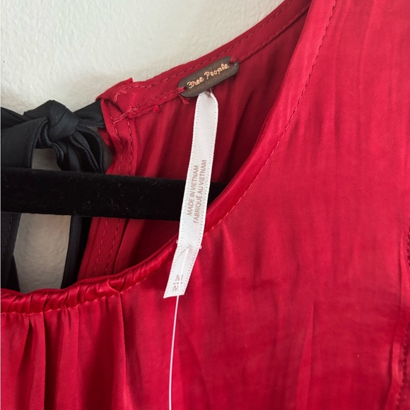 NWT Free People Red Women's Top | Back Black Tie Detail | M | Valentines Day - Picture 4 of 6